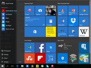 Windows 10 menu